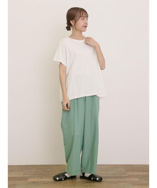 Samansa Mos2（サマンサ モスモス）の「[接触冷感]バックスカラップレースカットソー（Tシャツ/カットソー・レディース・ミント/ネイビー/オフホワイト/ブラック・F）」の16枚目の写真