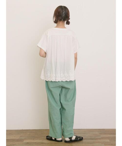 Samansa Mos2（サマンサ モスモス）の「[接触冷感]バックスカラップレースカットソー（Tシャツ/カットソー・レディース・ミント/ネイビー/オフホワイト/ブラック・F）」の18枚目の写真