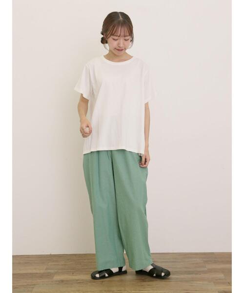 Samansa Mos2（サマンサ モスモス）の「[接触冷感]バックスカラップレースカットソー（Tシャツ/カットソー・レディース・ミント/ネイビー/オフホワイト/ブラック・F）」の20枚目の写真