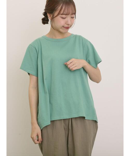 Samansa Mos2（サマンサ モスモス）の「[接触冷感]バックスカラップレースカットソー（Tシャツ/カットソー・レディース・ミント/ネイビー/オフホワイト/ブラック・F）」の21枚目の写真