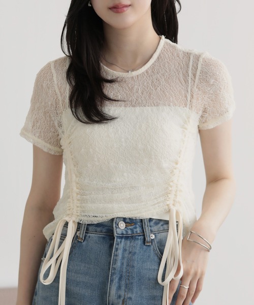 nouvellemoi(ヌーベルモイ)の「アレンジドロストTシャツ(Tシャツ/カットソー・レディース・ブラック/アイボリー/モカ/ブルー・M)」の5枚目の写真