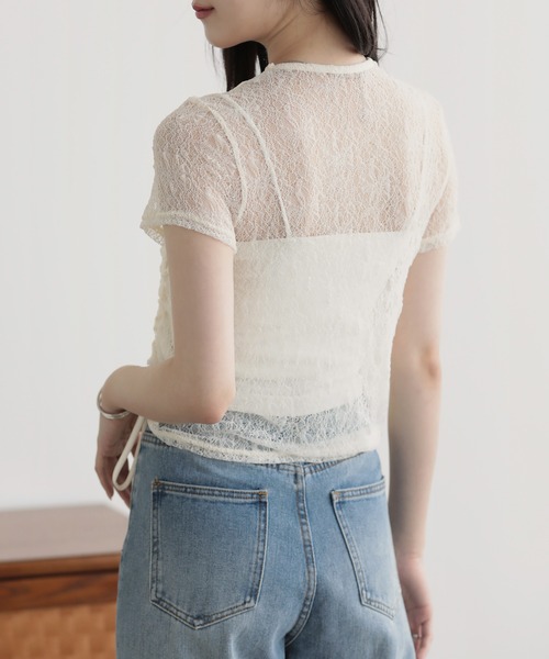 nouvellemoi(ヌーベルモイ)の「アレンジドロストTシャツ(Tシャツ/カットソー・レディース・ブラック/アイボリー/モカ/ブルー・M)」の7枚目の写真
