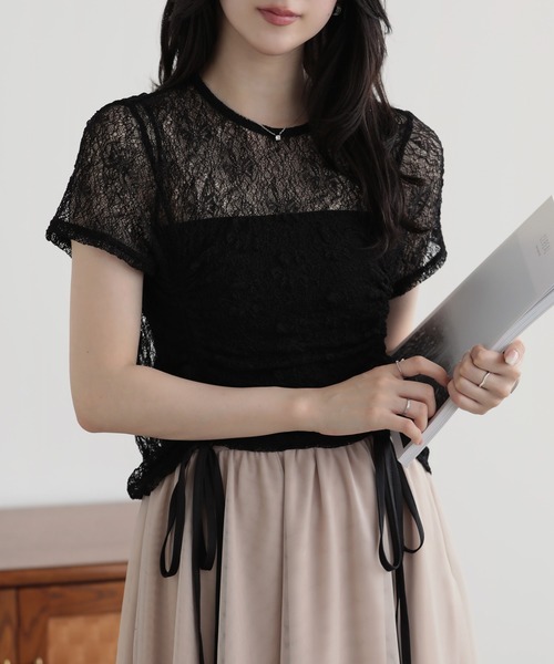 nouvellemoi(ヌーベルモイ)の「アレンジドロストTシャツ(Tシャツ/カットソー・レディース・ブラック/アイボリー/モカ/ブルー・M)」の12枚目の写真