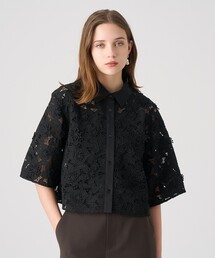 ANAYI | レース刺繍クロップドシャツ(シャツ/ブラウス)