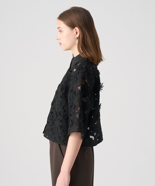 ANAYI（アナイ）の「レース刺繍クロップドシャツ（シャツ/ブラウス・レディース・ブラック/ブラウン・38/36）」の4枚目の写真
