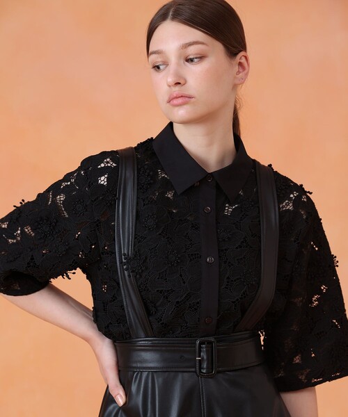 ANAYI（アナイ）の「レース刺繍クロップドシャツ（シャツ/ブラウス・レディース・ブラック/ブラウン・38/36）」の8枚目の写真