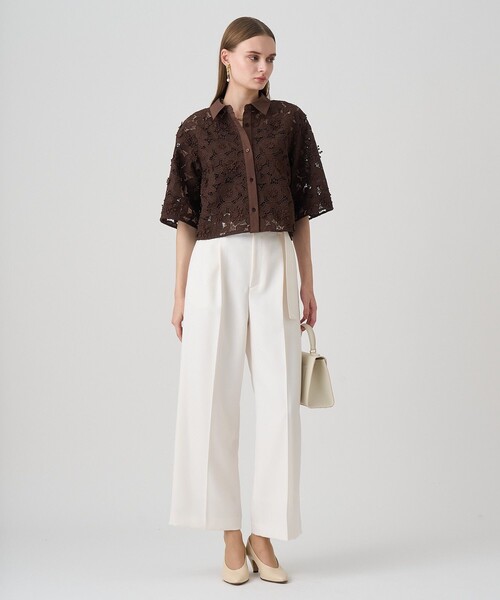 ANAYI（アナイ）の「レース刺繍クロップドシャツ（シャツ/ブラウス・レディース・ブラック/ブラウン・38/36）」の14枚目の写真