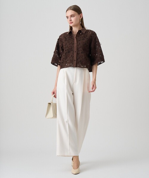 ANAYI（アナイ）の「レース刺繍クロップドシャツ（シャツ/ブラウス・レディース・ブラック/ブラウン・38/36）」の15枚目の写真
