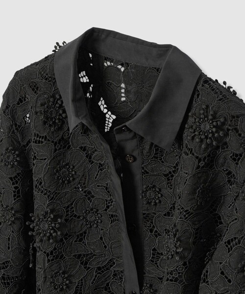 ANAYI（アナイ）の「レース刺繍クロップドシャツ（シャツ/ブラウス・レディース・ブラック/ブラウン・38/36）」の18枚目の写真