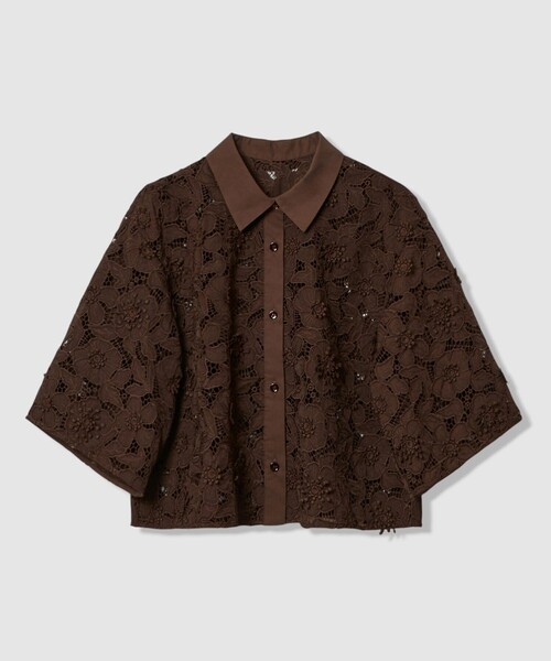 ANAYI（アナイ）の「レース刺繍クロップドシャツ（シャツ/ブラウス・レディース・ブラック/ブラウン・38/36）」の22枚目の写真