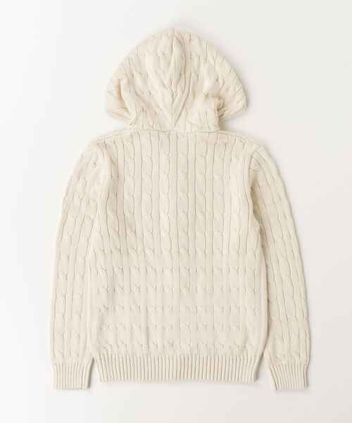 POLO RALPH LAUREN CHILDRENSWEAR（ポロ ラルフ ローレン チルドレンズウェア）の「ケーブル コットン フーデッド フルジップ セーター（ニット/セーター・キッズ・ナチュラル・XL/L/M）」の2枚目の写真