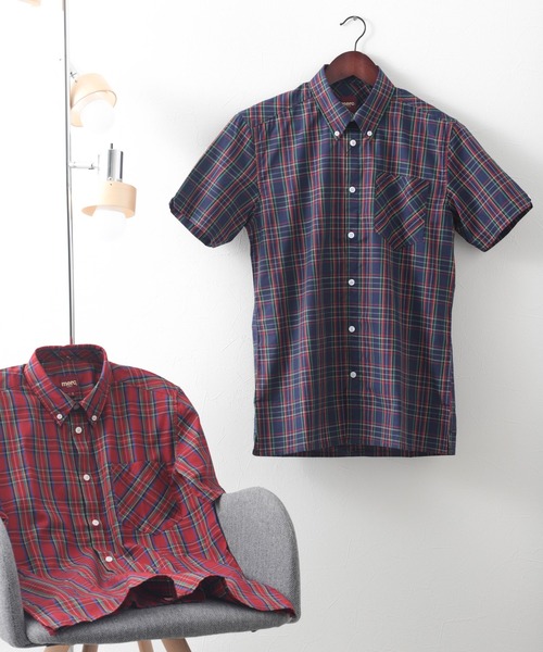 merc london(メルクロンドン)の「Merc London メルクロンドン タータンチェックボタンダウンシャツ(シャツ/ブラウス・メンズ・ネイビー/レッド・X-LARGE/XXX-LARGE)」の16枚目の写真