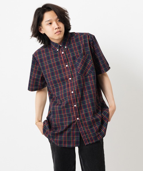 merc london(メルクロンドン)の「Merc London メルクロンドン タータンチェックボタンダウンシャツ(シャツ/ブラウス・メンズ・ネイビー/レッド・X-LARGE/XXX-LARGE)」の10枚目の写真