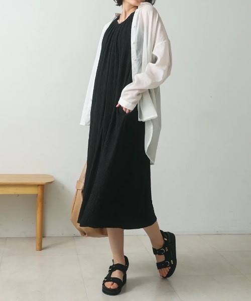 Bou Jeloud（ブージュルード）の「ジャガードフレアワンピース（ワンピース・レディース・ブラック/カーキ/イエロー・38）」の13枚目の写真