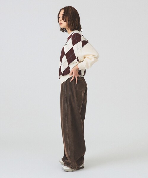 FRED PERRY（フレッドペリー）の「【別注】FRED PERRY / ARGYLE JUMPER（ニット/セーター・レディース・ブラック/ナチュラル・ONE SIZE）」の21枚目の写真