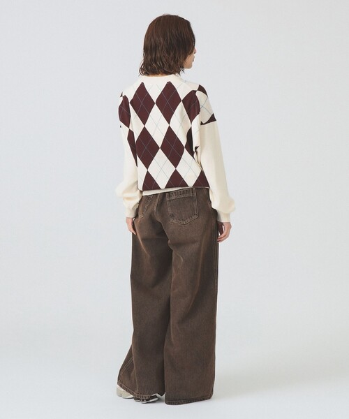 FRED PERRY（フレッドペリー）の「【別注】FRED PERRY / ARGYLE JUMPER（ニット/セーター・レディース・ブラック/ナチュラル・ONE SIZE）」の22枚目の写真