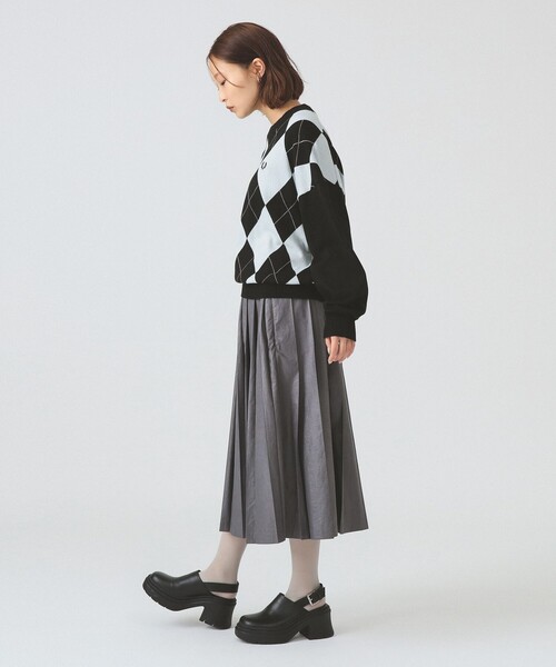 FRED PERRY（フレッドペリー）の「【別注】FRED PERRY / ARGYLE JUMPER（ニット/セーター・レディース・ブラック/ナチュラル・ONE SIZE）」の5枚目の写真