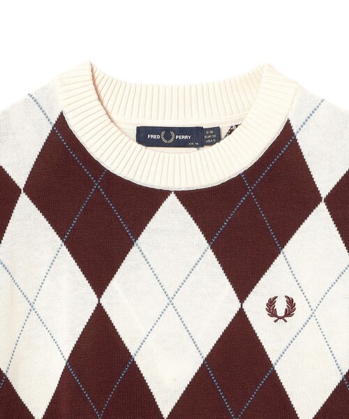 FRED PERRY（フレッドペリー）の「【別注】FRED PERRY / ARGYLE JUMPER（ニット/セーター・レディース・ブラック/ナチュラル・ONE SIZE）」の11枚目の写真