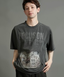 【Starting Over/スターティングオーバー】vintage photo print T-shirt/ヴィンテージ フォトプリント ハードウォッシュ Tシャツ ワンポイント ブランドロゴ バックプリント