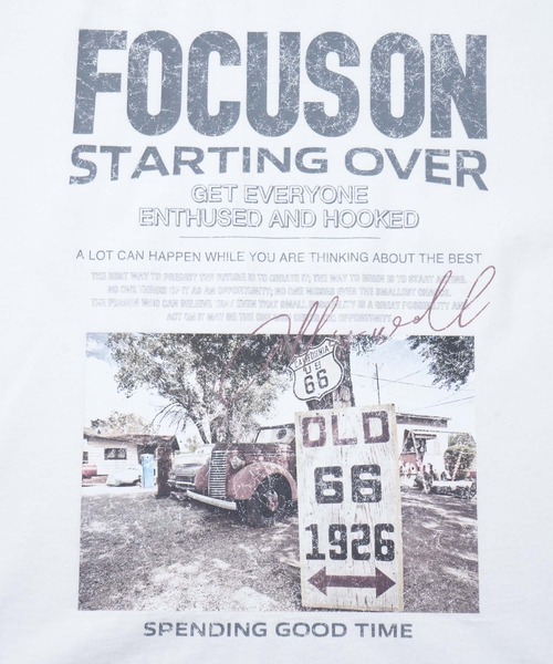 Starting Over(スターティングオーバー)の「【Starting Over/スターティングオーバー】vintage photo print T-shirt/ヴィンテージ フォトプリント ハードウォッシュ Tシャツ ワンポイント ブランドロゴ バックプリント(Tシャツ/カットソー・メンズ・ホワイト/ブラック・M/L)」の3枚目の写真
