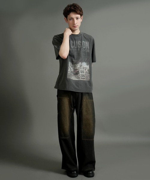 Starting Over(スターティングオーバー)の「【Starting Over/スターティングオーバー】vintage photo print T-shirt/ヴィンテージ フォトプリント ハードウォッシュ Tシャツ ワンポイント ブランドロゴ バックプリント(Tシャツ/カットソー・メンズ・ホワイト/ブラック・M/L)」の9枚目の写真