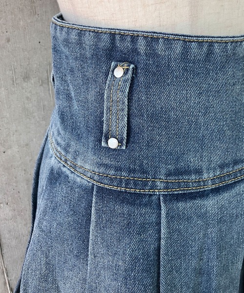 meJane(ミージェーン)の「BOXプリーツ デニムミニスカート(デニムスカート・レディース・ブルー・S/M/L)」の11枚目の写真
