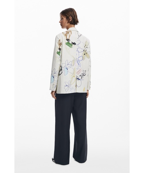 Desigual（デシグアル）の「アーティスティックプリント レギュラーフィットジャケット（テーラードジャケット・レディース・ホワイト・XL/L/M/S/XS）」の4枚目の写真