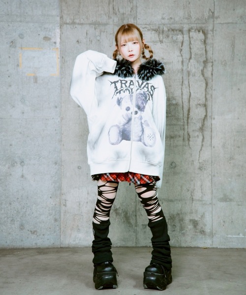 TRAVAS TOKYO/トラバス トーキョー』ファー付きくま耳ZIPパーカー TRAVAS TOKYO/トラバス トーキョー』ファー付きくま耳ZIPパーカー
