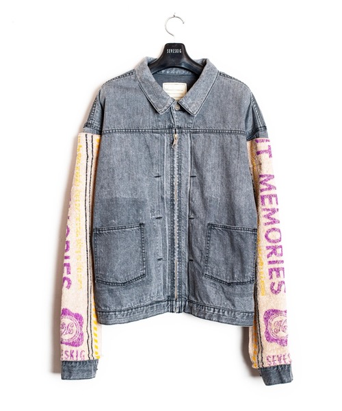 SEVESKIG（セヴシグ）の「SEVESKIG/セブシグ/袖切り替えDENIM JKT_JK-SV-NRS-1004（デニムジャケット・メンズ・ブラック/インディゴブルー・SMALL/MEDIUM/LARGE/X-LARGE）」の2枚目の写真