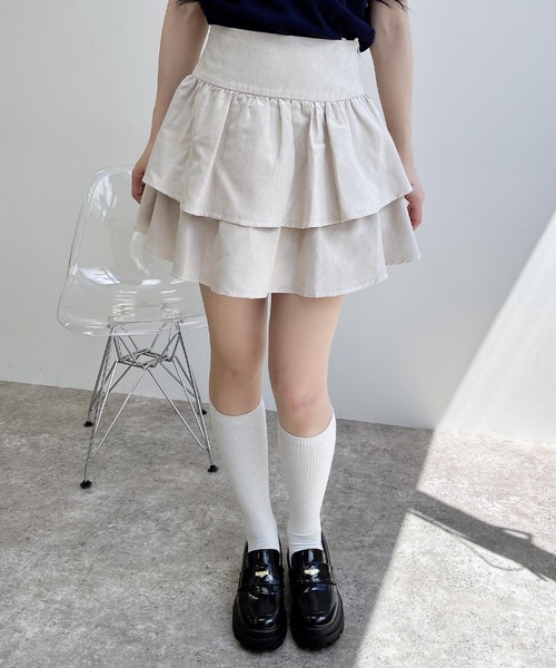 INGNI（イング）の「フェイクスエードフリルスカパン(セットアップ対応)（スカート・レディース・アイボリー/キャメル/ブラック・FREE）」の18枚目の写真