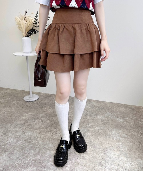 INGNI（イング）の「フェイクスエードフリルスカパン(セットアップ対応)（スカート・レディース・アイボリー/キャメル/ブラック・FREE）」の8枚目の写真