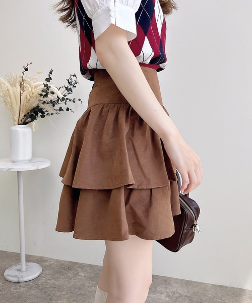 INGNI（イング）の「フェイクスエードフリルスカパン(セットアップ対応)（スカート・レディース・アイボリー/キャメル/ブラック・FREE）」の7枚目の写真