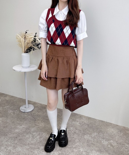 INGNI（イング）の「フェイクスエードフリルスカパン(セットアップ対応)（スカート・レディース・アイボリー/キャメル/ブラック・FREE）」の5枚目の写真