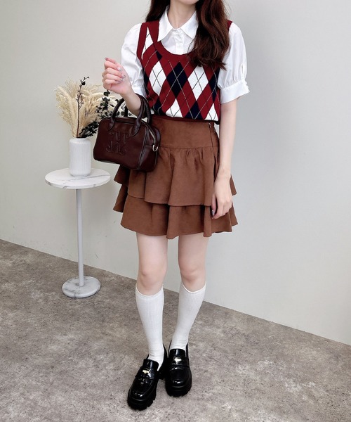 INGNI（イング）の「フェイクスエードフリルスカパン(セットアップ対応)（スカート・レディース・アイボリー/キャメル/ブラック・FREE）」の4枚目の写真