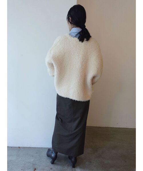LAGUNAMOON（ラグナムーン）の「【WEB限定】ループヤーンセッケツニットブルゾン（カーディガン/ボレロ・レディース・アイボリー/ブラック/ミント・FREE）」の9枚目の写真