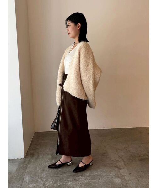 LAGUNAMOON（ラグナムーン）の「【WEB限定】ループヤーンセッケツニットブルゾン（カーディガン/ボレロ・レディース・アイボリー/ブラック/ミント・FREE）」の18枚目の写真