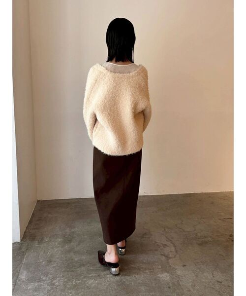 LAGUNAMOON（ラグナムーン）の「【WEB限定】ループヤーンセッケツニットブルゾン（カーディガン/ボレロ・レディース・アイボリー/ブラック/ミント・FREE）」の19枚目の写真