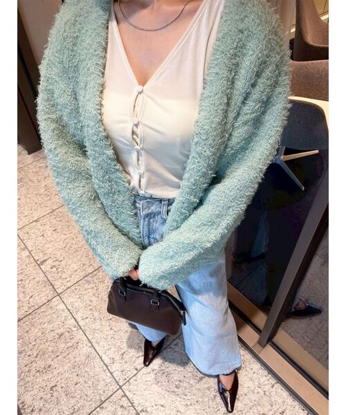 LAGUNAMOON（ラグナムーン）の「【WEB限定】ループヤーンセッケツニットブルゾン（カーディガン/ボレロ・レディース・アイボリー/ブラック/ミント・FREE）」の20枚目の写真