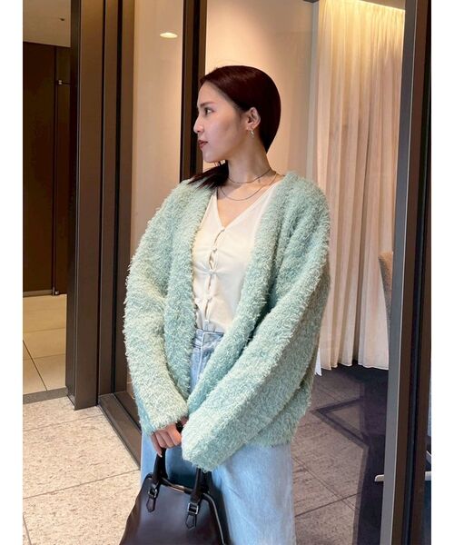 LAGUNAMOON（ラグナムーン）の「【WEB限定】ループヤーンセッケツニットブルゾン（カーディガン/ボレロ・レディース・アイボリー/ブラック/ミント・FREE）」の22枚目の写真