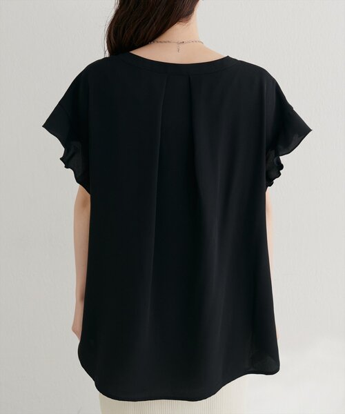 natural couture（ナチュラルクチュール）の「スキッパーフリル袖ブラウス（シャツ/ブラウス・レディース・ミント/ボルドー/ブラック/オフホワイト・FREE）」の15枚目の写真