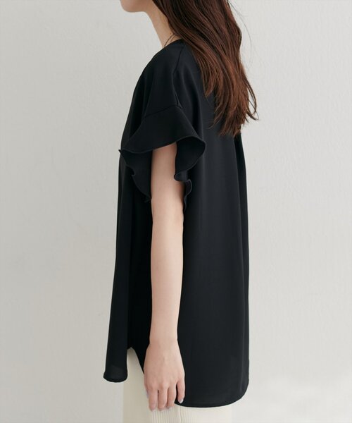 natural couture（ナチュラルクチュール）の「スキッパーフリル袖ブラウス（シャツ/ブラウス・レディース・ミント/ボルドー/ブラック/オフホワイト・FREE）」の16枚目の写真