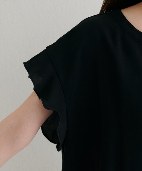 natural couture（ナチュラルクチュール）の「スキッパーフリル袖ブラウス（シャツ/ブラウス・レディース・ミント/ボルドー/ブラック/オフホワイト・FREE）」の18枚目の写真