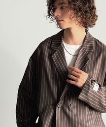 Classical Origin（クラシカルオリジン）の「「即きちんと感。」ストライプ柄ドレープテーラードシャツジャケット／Relaxed Draped Tailored Stripes Shirt Jacket（シャツ/ブラウス）」