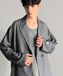 Classical Origin(�N���V�J���I���W��)�́u��������Ɗ��B�v�X�g���C�v���h���[�v�e�[���[�h�V���c�W���P�b�g�^Relaxed Draped Tailored Stripes Shirt Jacket(�V���c/�u���E�X)