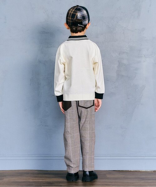 apres les cours(アプレレクール)の「襟付きユニフォーム風Tシャツ(Tシャツ/カットソー・キッズ・アイボリー/グリーン・90/100/110/120/130/80)」の4枚目の写真