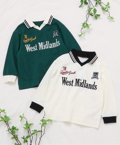 apres les cours(アプレレクール)の「襟付きユニフォーム風Tシャツ(Tシャツ/カットソー・キッズ・アイボリー/グリーン・90/100/110/120/130/80)」の6枚目の写真