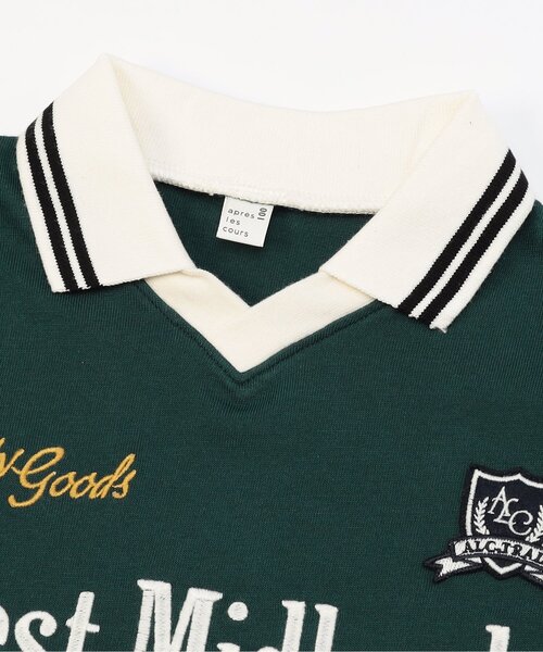 apres les cours(アプレレクール)の「襟付きユニフォーム風Tシャツ(Tシャツ/カットソー・キッズ・アイボリー/グリーン・90/100/110/120/130/80)」の12枚目の写真