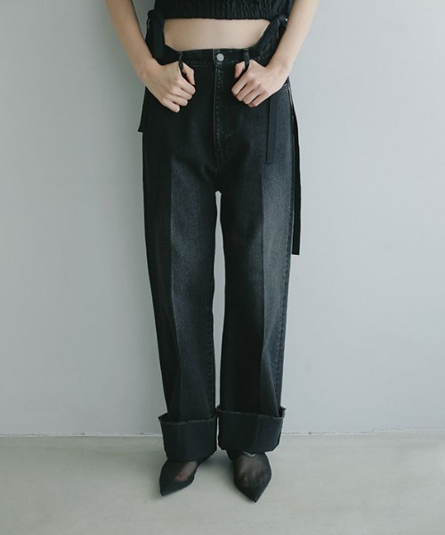 etre tokyo ウエストコードセンタークリースデニム ウエストコードセンタークリースデニム（デニムパンツ）｜ETRE