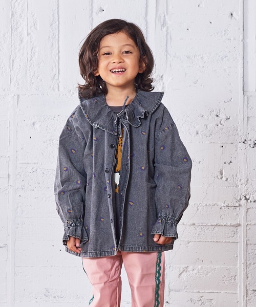 MARKEY'S(マーキーズ)の「デニムフリルカラーブラウス(シャツ/ブラウス・キッズ・ブルー系その他/ブラック系その他・90/100/110/120/130/140/150)」の11枚目の写真