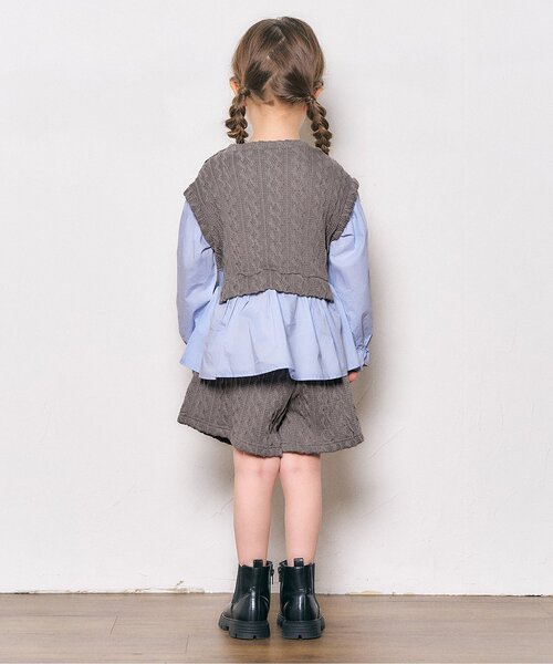 apres les cours（アプレレクール）の「【ジュニア対応】ニットソーセットアップ（セットアップ・キッズ・ブラック/ベージュ/グレー・140/130/120/110/100/90/80）」の7枚目の写真